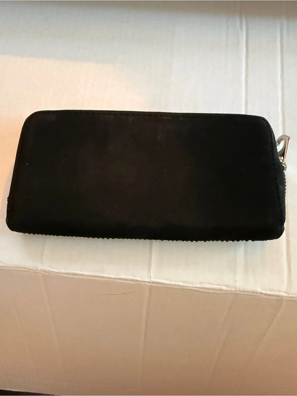 Leopard Crystal Zip-Around Wallet in Black and Brown